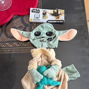 Star Wars The Child pet dog costume- Green and Cream S